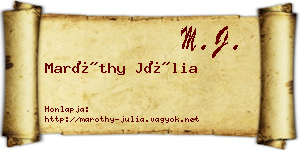 Maróthy Júlia névjegykártya