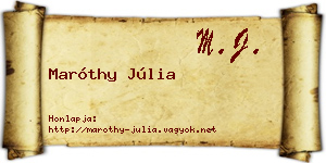 Maróthy Júlia névjegykártya